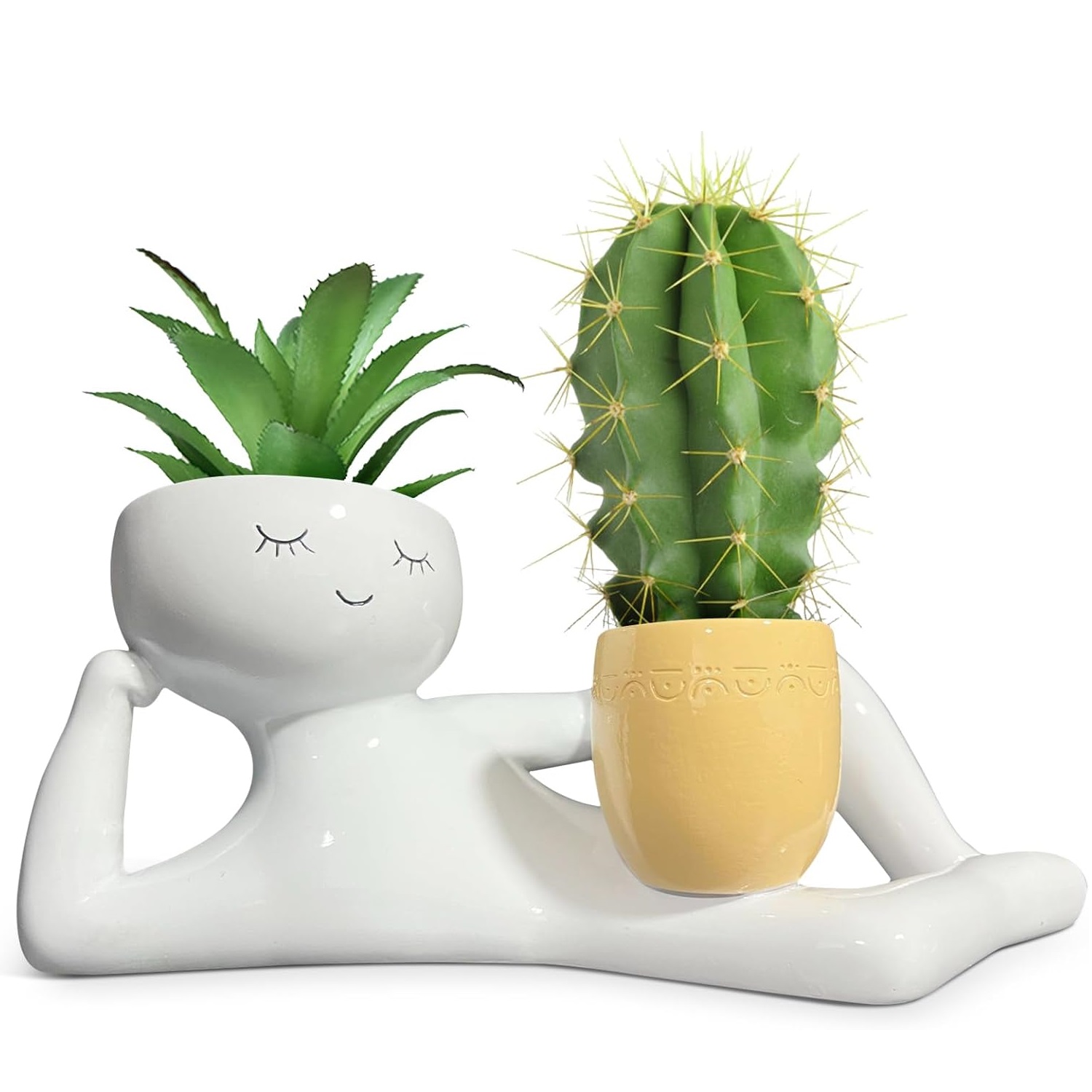 Echeveria Succulent - 게으른 작은 남자 모양 화분, 독특한