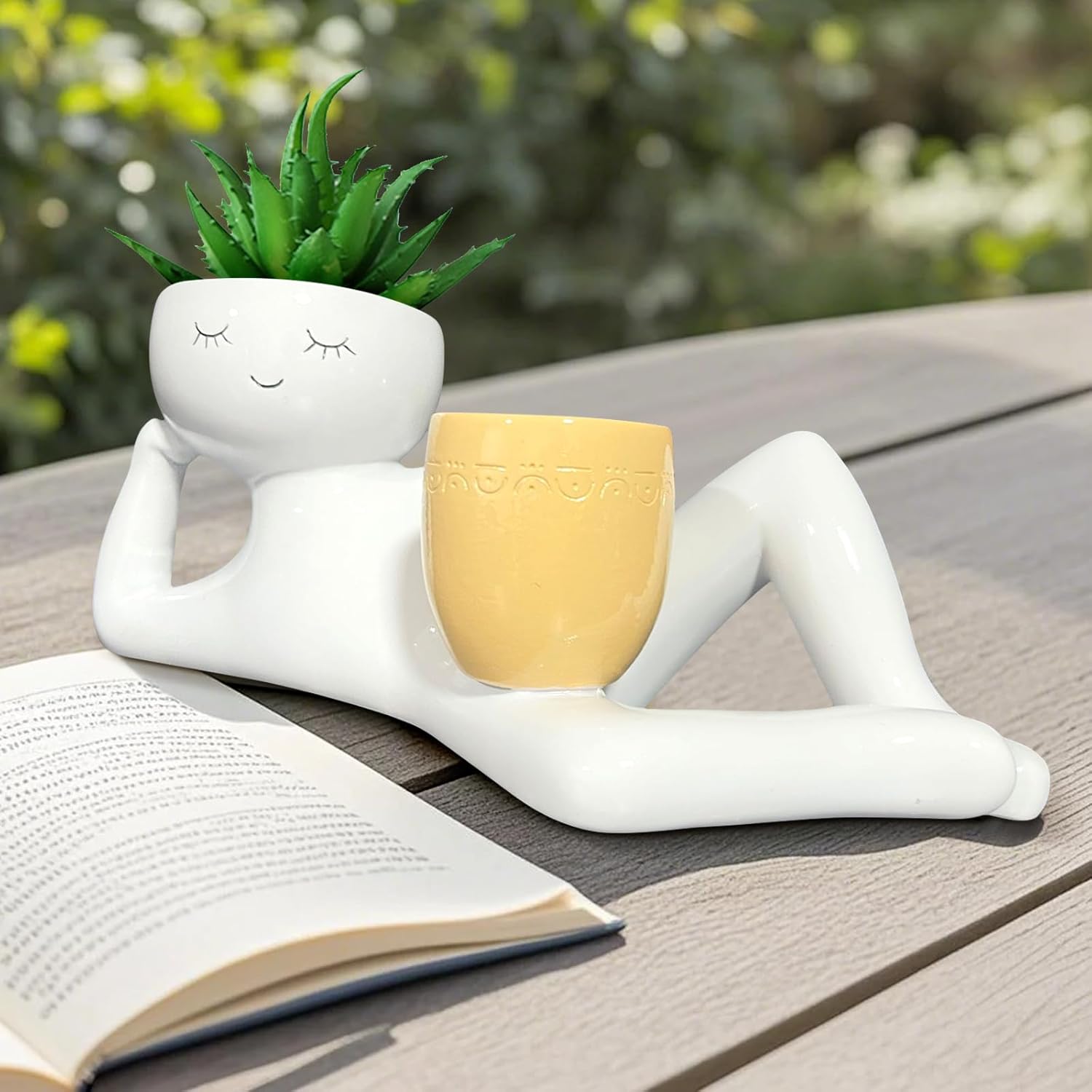 게으른 작은 남자 모양 화분, 독특한 화분, 재미있는  - Echeveria Succulent 리뷰 및 가격