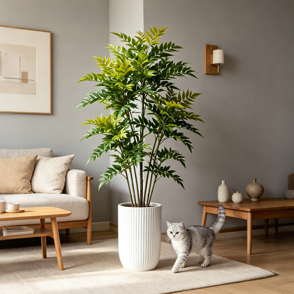 73-135cm 인조 난디나 식물 대형 가짜 래커 나무 - Ficus Lyrata Tree 리뷰 및 가격